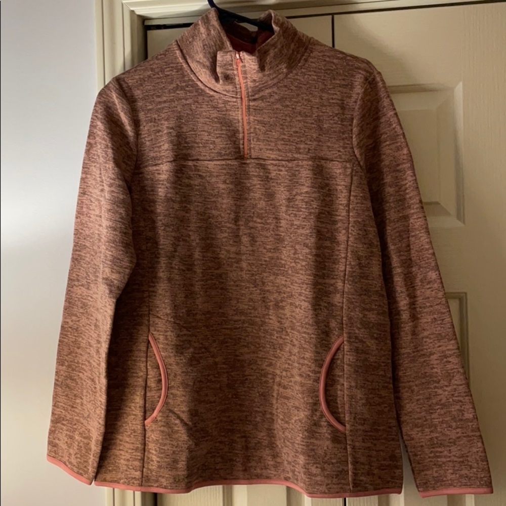 NEW in bag size medium pink Aleumdr Long Sleeve 1/4 Zip Pullover Tunic Top